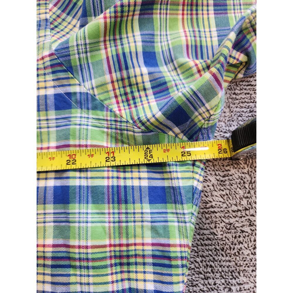 Ralph Lauren Men's Large 100% Cotton Classic Fit Blue Green Plaid Button Down - Picture 5 of 5